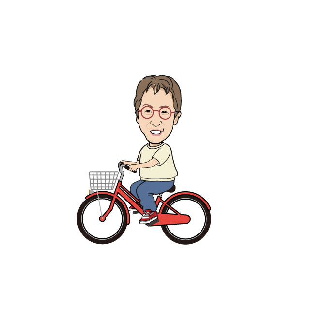 イラスト制作写真②(吉田代表)_自転車